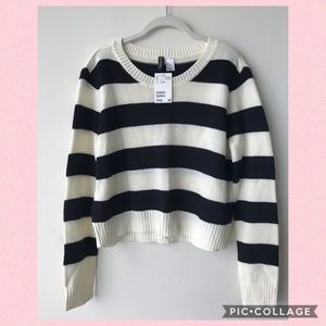 H&M Black and White Striped Sweater